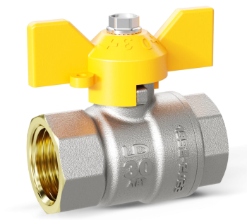 Кран шаровый латунныйLD Pride  газ ВР/ВР Ду 15 (1/2") Ру 40 бабочка 